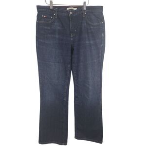 Tommy Hilfiger Low Rise Bootcut Jeans 14 Womens Plus Size Dark Wash Bottoms